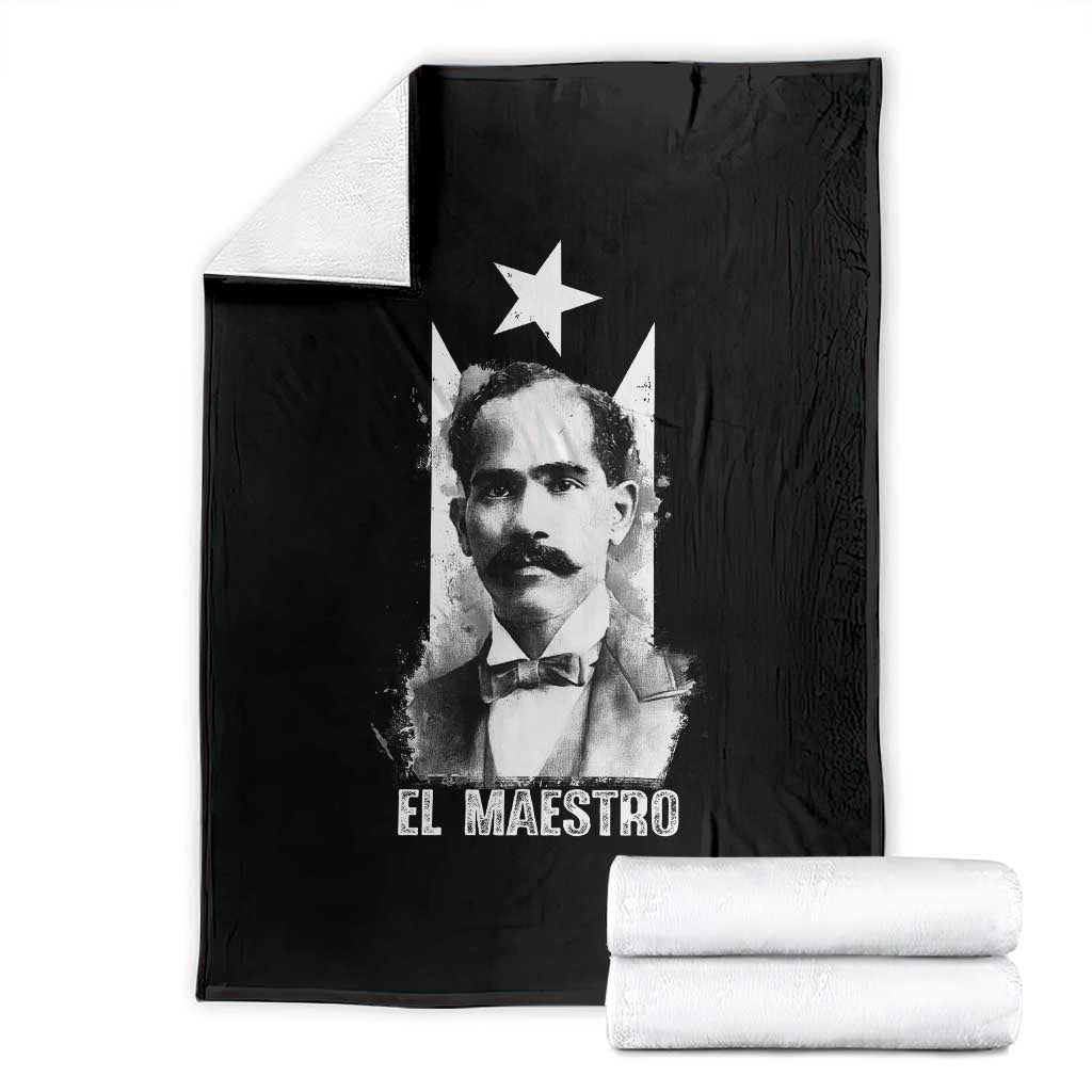 Pedro Albizu Campos Throw Blanket El Maestro Black Puerto Rico Flag TS11 Black Print Your Wear