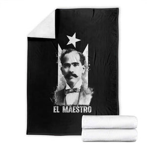 Pedro Albizu Campos Throw Blanket El Maestro Black Puerto Rico Flag TS11 Black Print Your Wear