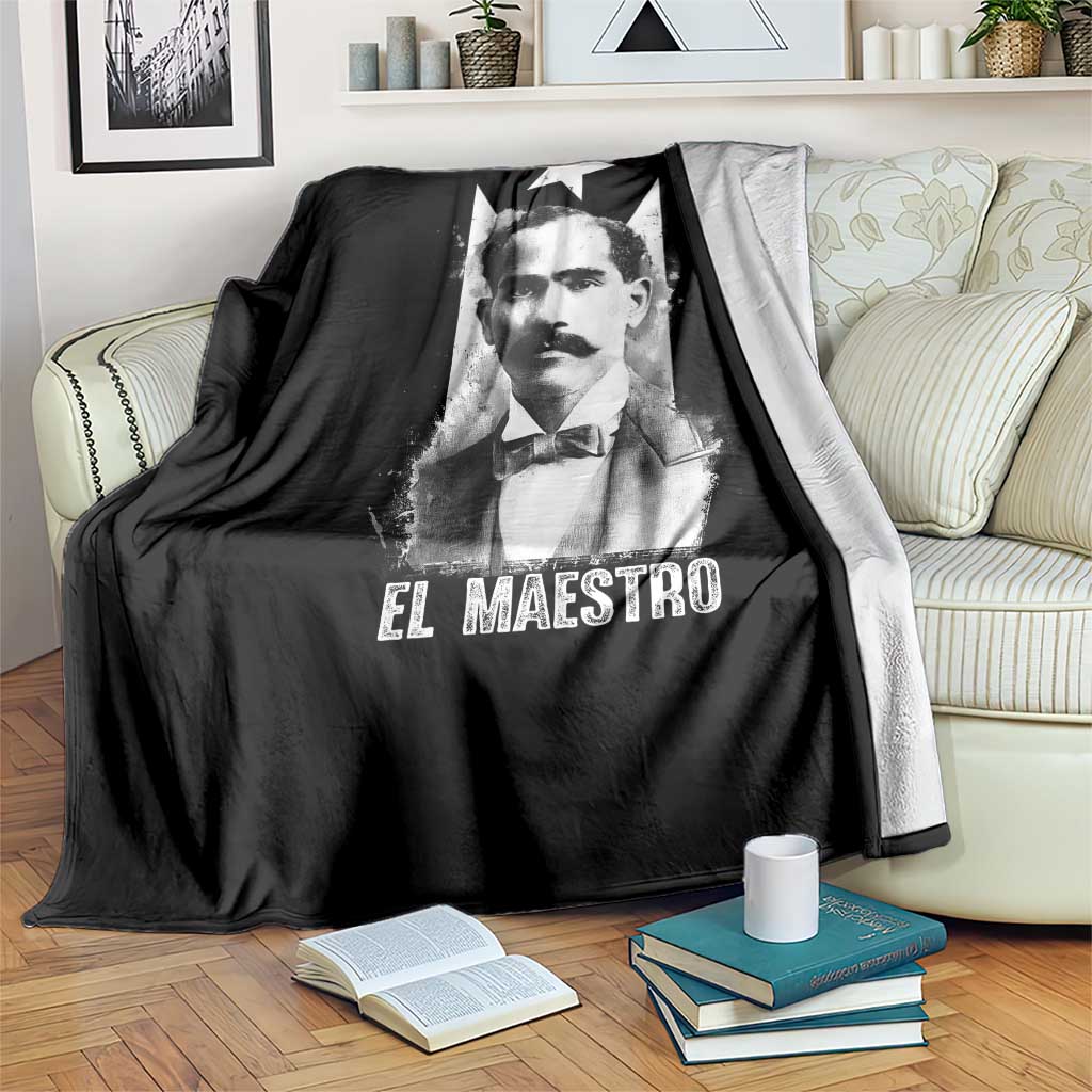 Pedro Albizu Campos Throw Blanket El Maestro Black Puerto Rico Flag TS11 Print Your Wear