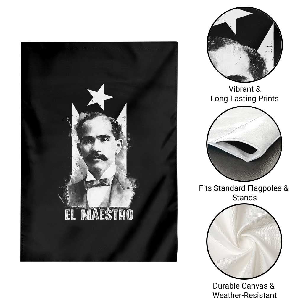 Pedro Albizu Campos Garden Flag El Maestro Black Puerto Rico Flag TS11 Print Your Wear