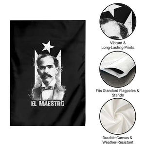 Pedro Albizu Campos Garden Flag El Maestro Black Puerto Rico Flag TS11 Print Your Wear