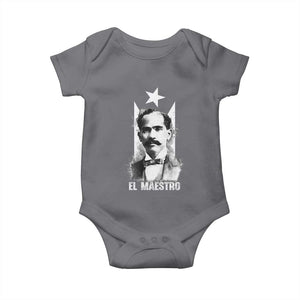 Pedro Albizu Campos Baby Onesie El Maestro Black Puerto Rico Flag TS11 Charcoal Print Your Wear