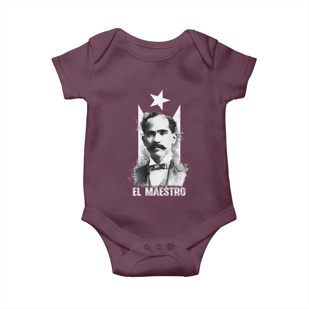 Pedro Albizu Campos Baby Onesie El Maestro Black Puerto Rico Flag TS11 Maroon Print Your Wear