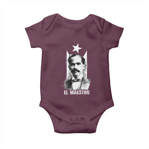 Pedro Albizu Campos Baby Onesie El Maestro Black Puerto Rico Flag TS11 Maroon Print Your Wear