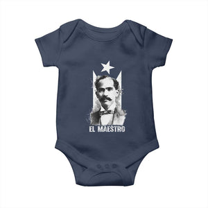 Pedro Albizu Campos Baby Onesie El Maestro Black Puerto Rico Flag TS11 Navy Print Your Wear