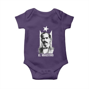 Pedro Albizu Campos Baby Onesie El Maestro Black Puerto Rico Flag TS11 Purple Print Your Wear