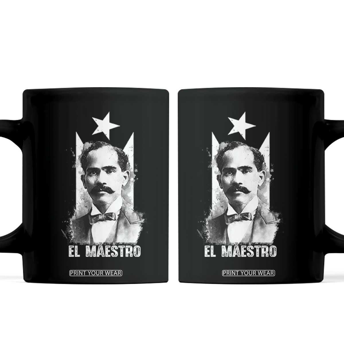 Pedro Albizu Campos Coffee Mug El Maestro Black Puerto Rico Flag TS11 Black Print Your Wear