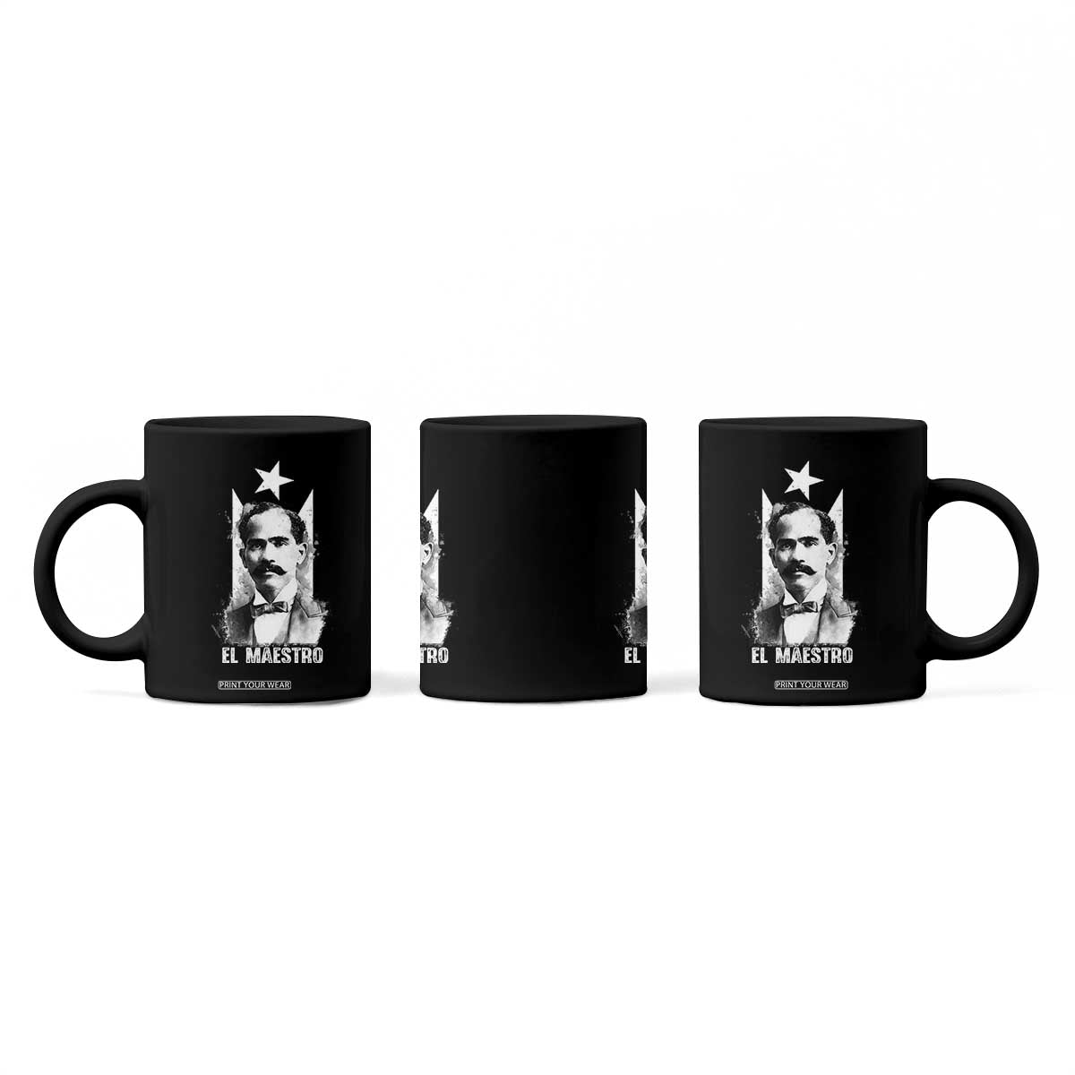 Pedro Albizu Campos Coffee Mug El Maestro Black Puerto Rico Flag TS11 Print Your Wear
