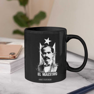 Pedro Albizu Campos Coffee Mug El Maestro Black Puerto Rico Flag TS11 Print Your Wear