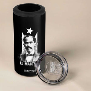 Pedro Albizu Campos 4 in 1 Can Cooler Tumbler El Maestro Black Puerto Rico Flag TS11 Print Your Wear