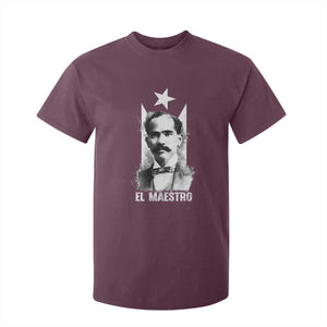 Pedro Albizu Campos T Shirt For Kid El Maestro Black Puerto Rico Flag TS11 Maroon Print Your Wear