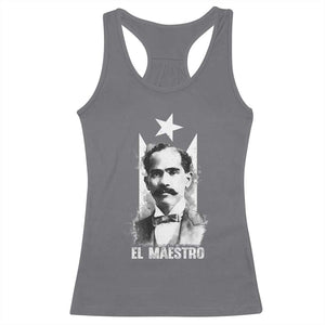 Pedro Albizu Campos Racerback Tank Top El Maestro Black Puerto Rico Flag TS11 Charcoal Print Your Wear