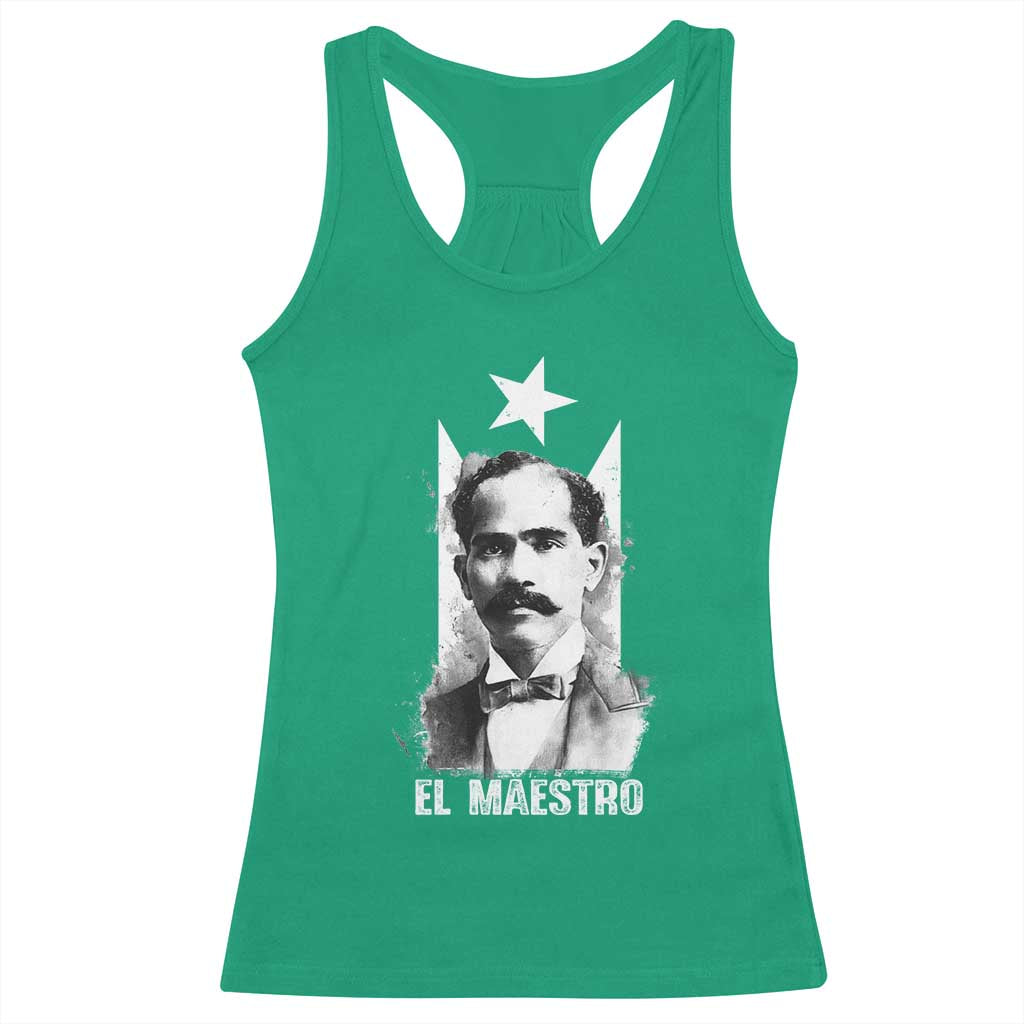 Pedro Albizu Campos Racerback Tank Top El Maestro Black Puerto Rico Flag TS11 Irish Green Print Your Wear