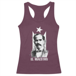 Pedro Albizu Campos Racerback Tank Top El Maestro Black Puerto Rico Flag TS11 Maroon Print Your Wear