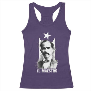 Pedro Albizu Campos Racerback Tank Top El Maestro Black Puerto Rico Flag TS11 Purple Print Your Wear