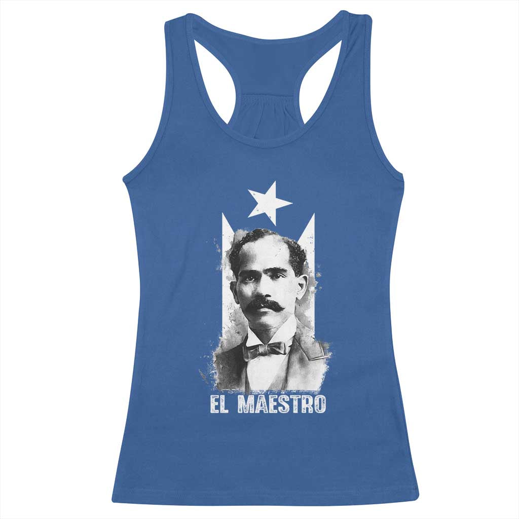 Pedro Albizu Campos Racerback Tank Top El Maestro Black Puerto Rico Flag TS11 Royal Blue Print Your Wear