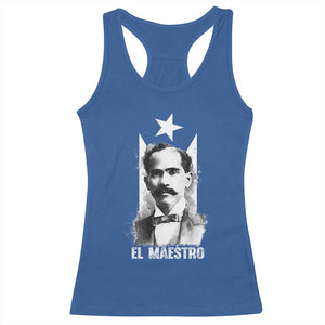 Pedro Albizu Campos Racerback Tank Top El Maestro Black Puerto Rico Flag TS11 Royal Blue Print Your Wear