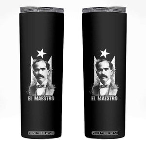 Pedro Albizu Campos Skinny Tumbler El Maestro Black Puerto Rico Flag TS11 Black Print Your Wear