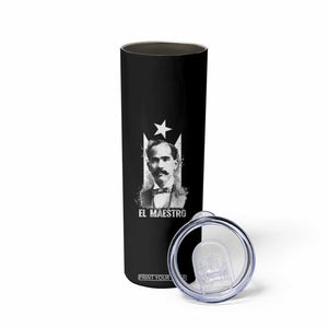 Pedro Albizu Campos Skinny Tumbler El Maestro Black Puerto Rico Flag TS11 Print Your Wear