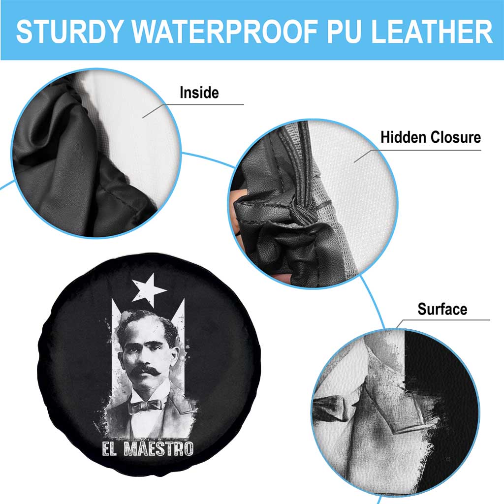 Pedro Albizu Campos Spare Tire Cover El Maestro Black Puerto Rico Flag TS11 Print Your Wear