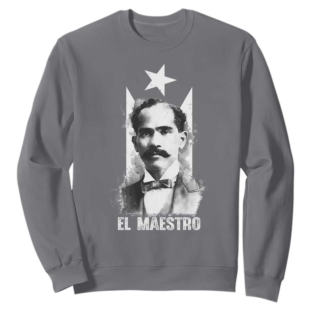 Pedro Albizu Campos Sweatshirt El Maestro Black Puerto Rico Flag TS11 Charcoal Print Your Wear