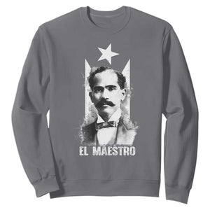 Pedro Albizu Campos Sweatshirt El Maestro Black Puerto Rico Flag TS11 Charcoal Print Your Wear