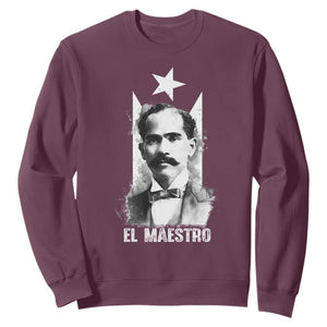 Pedro Albizu Campos Sweatshirt El Maestro Black Puerto Rico Flag TS11 Maroon Print Your Wear