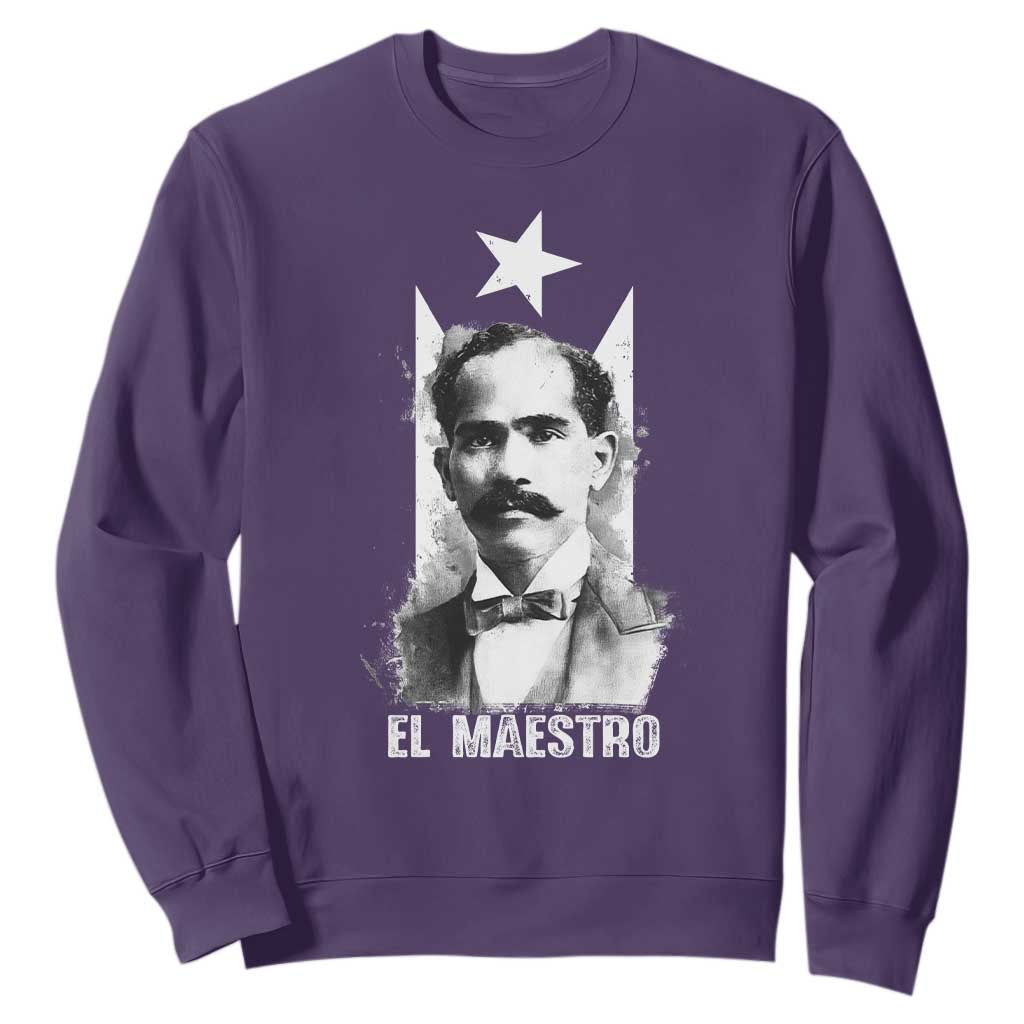 Pedro Albizu Campos Sweatshirt El Maestro Black Puerto Rico Flag TS11 Purple Print Your Wear