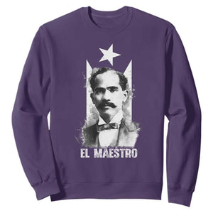 Pedro Albizu Campos Sweatshirt El Maestro Black Puerto Rico Flag TS11 Purple Print Your Wear
