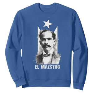 Pedro Albizu Campos Sweatshirt El Maestro Black Puerto Rico Flag TS11 Royal Blue Print Your Wear