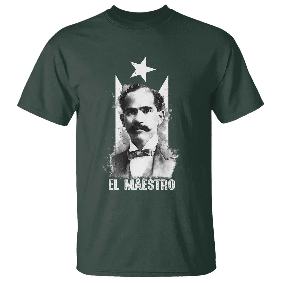 Pedro Albizu Campos T Shirt El Maestro Black Puerto Rico Flag TS11 Dark Forest Green Print Your Wear