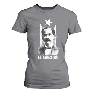 Pedro Albizu Campos T Shirt For Women El Maestro Black Puerto Rico Flag TS11 Charcoal Print Your Wear