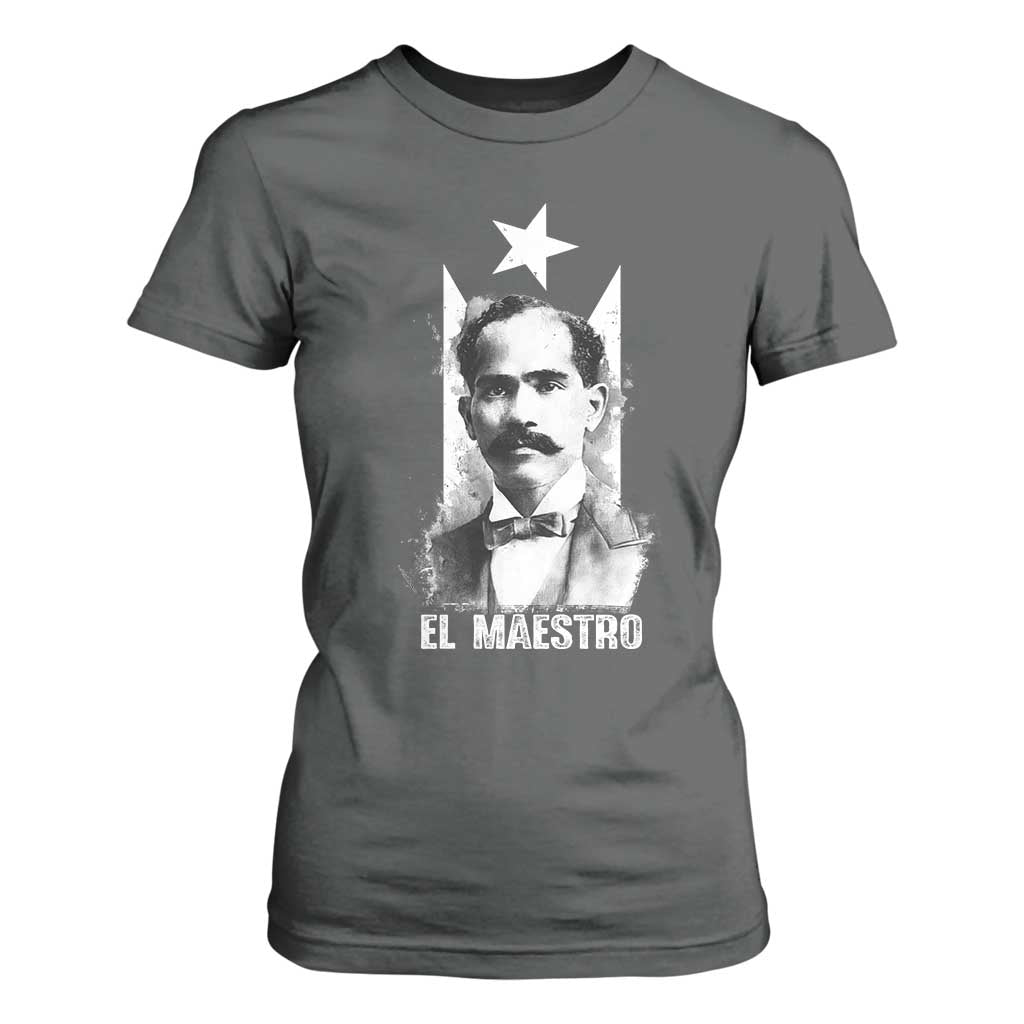 Pedro Albizu Campos T Shirt For Women El Maestro Black Puerto Rico Flag TS11 Dark Heather Print Your Wear