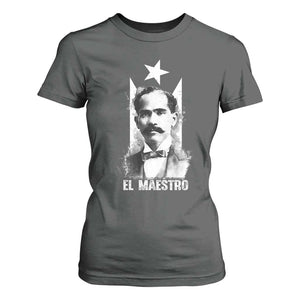 Pedro Albizu Campos T Shirt For Women El Maestro Black Puerto Rico Flag TS11 Dark Heather Print Your Wear