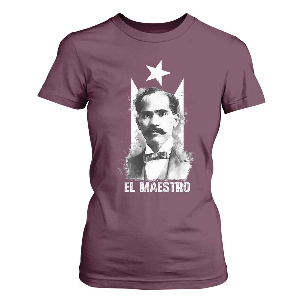 Pedro Albizu Campos T Shirt For Women El Maestro Black Puerto Rico Flag TS11 Maroon Print Your Wear