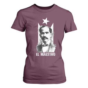 Pedro Albizu Campos T Shirt For Women El Maestro Black Puerto Rico Flag TS11 Maroon Print Your Wear