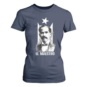 Pedro Albizu Campos T Shirt For Women El Maestro Black Puerto Rico Flag TS11 Navy Print Your Wear