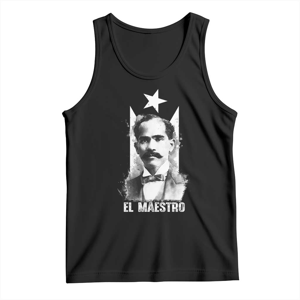 Pedro Albizu Campos Tank Top El Maestro Black Puerto Rico Flag TS11 Black Print Your Wear