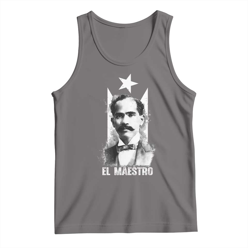 Pedro Albizu Campos Tank Top El Maestro Black Puerto Rico Flag TS11 Deep Heather Print Your Wear