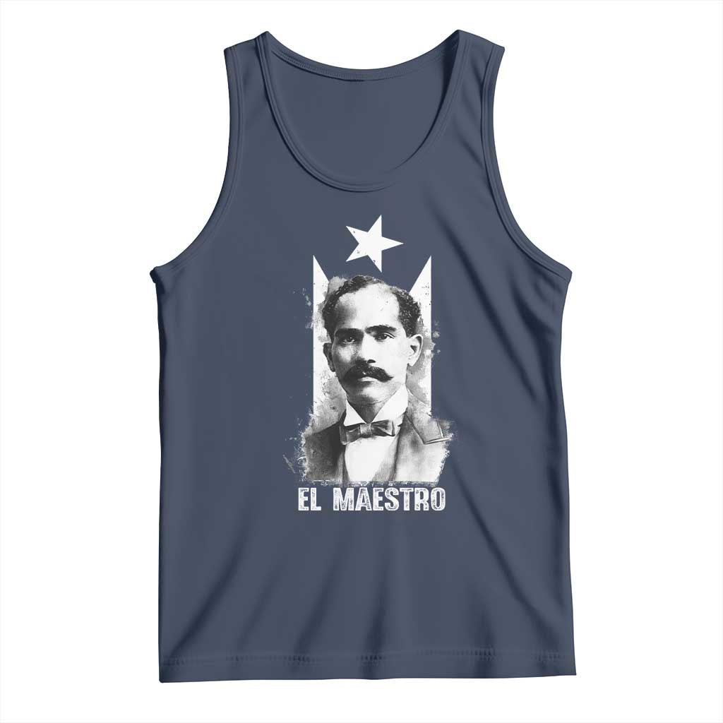 Pedro Albizu Campos Tank Top El Maestro Black Puerto Rico Flag TS11 Navy Print Your Wear