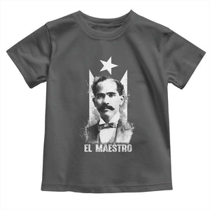 Pedro Albizu Campos Toddler T Shirt El Maestro Black Puerto Rico Flag TS11 Dark Heather Print Your Wear