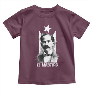 Pedro Albizu Campos Toddler T Shirt El Maestro Black Puerto Rico Flag TS11 Maroon Print Your Wear