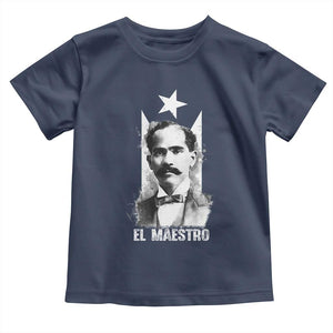 Pedro Albizu Campos Toddler T Shirt El Maestro Black Puerto Rico Flag TS11 Navy Print Your Wear