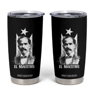 Pedro Albizu Campos Tumbler Cup El Maestro Black Puerto Rico Flag TS11 Black Print Your Wear