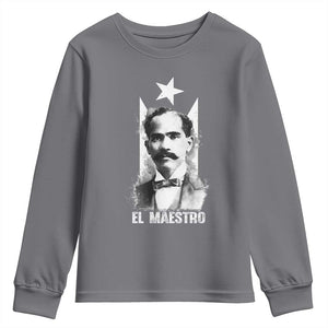 Pedro Albizu Campos Youth Sweatshirt El Maestro Black Puerto Rico Flag TS11 Charcoal Print Your Wear