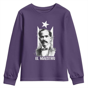 Pedro Albizu Campos Youth Sweatshirt El Maestro Black Puerto Rico Flag TS11 Purple Print Your Wear