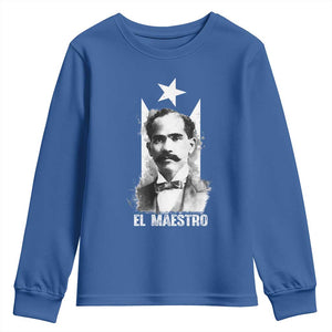 Pedro Albizu Campos Youth Sweatshirt El Maestro Black Puerto Rico Flag TS11 Royal Blue Print Your Wear