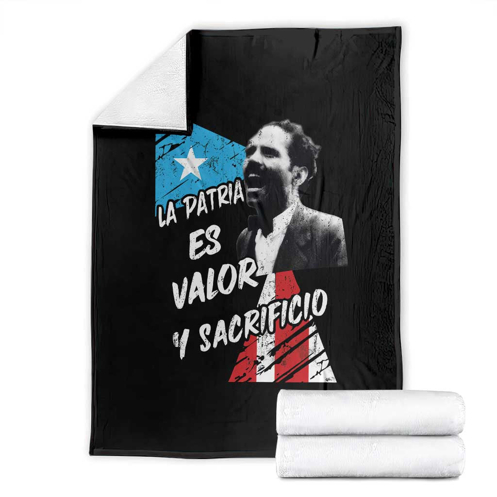 Pedro Albizu Campos Throw Blanket La Patria Es Valor Y Sacrificio Puerto Rican Leader - Print Your Wear