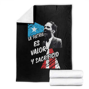 Pedro Albizu Campos Throw Blanket La Patria Es Valor Y Sacrificio Puerto Rican Leader TS11 Black Print Your Wear