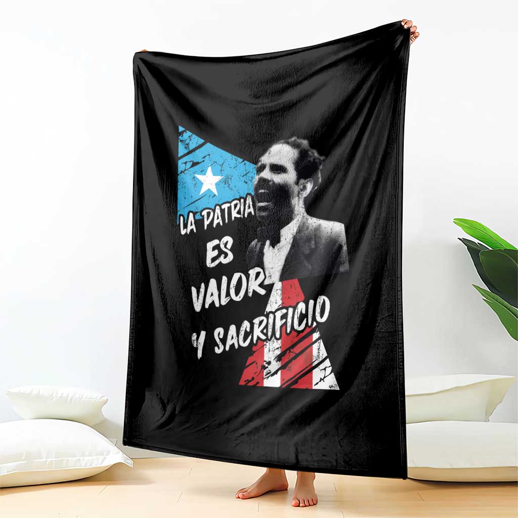 Pedro Albizu Campos Throw Blanket La Patria Es Valor Y Sacrificio Puerto Rican Leader TS11 Print Your Wear